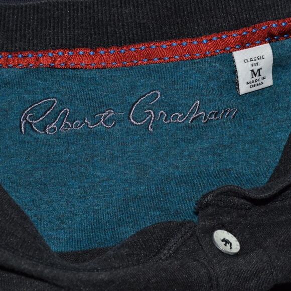 Robert Graham Henley Shirt Size M - Picture 3 of 4